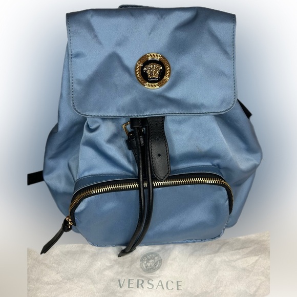 Versace Black and Blue Bag with Gold Medusa Logo main image 7